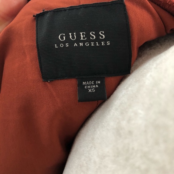 Guess fire orange-red fuzzy jacket - Picture 8 of 9